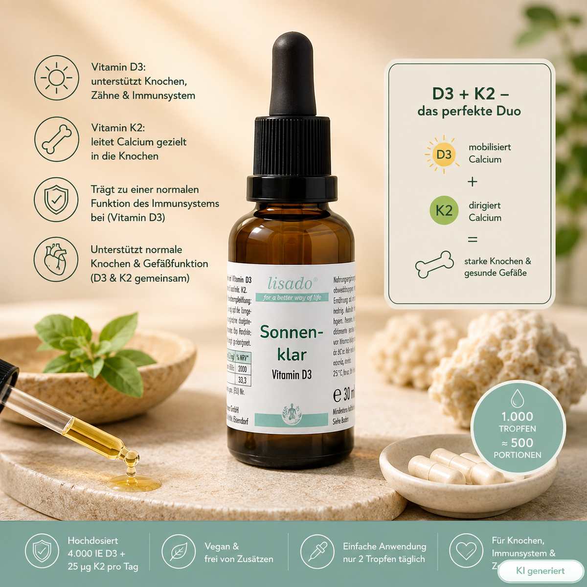 Sonnenklar - Vitamin D3 + K2