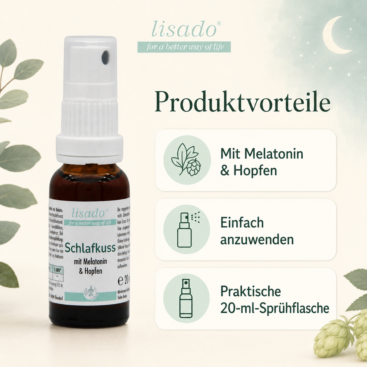 Schlafkuss Hopfen-Melatonin - Melatonin-Spray