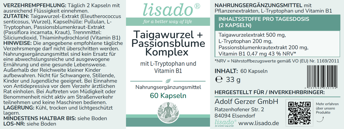 Taigawurzel + Passionsblume Komplex